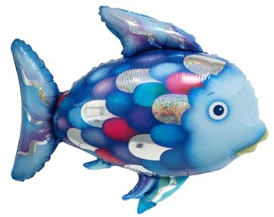 Fesnova Blau Fisch Luftballon Dekorieren, Groß Blau Fisch Folienballon, Ozeantiere Luftballon, für Meerestiere Geburtstagsdeko, Deko Unterwasserwelt Kindergeburtstag, 70,5x79,5cm