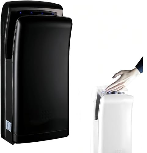 SAYEYBU Asciugamani Automatico, Asciugamani Elettrico A Induzione Commerciale, Asciugamani Bifacciale, Asciugamani per WC, per Centri Commerciali E Ristoranti,Nero