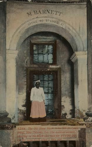 20x30 Gallery Poster, Divided-back era postcard: The Old Slave Block in the Old St. Louis Hotel, New Orleans, La. The colored woman standing on the block was sold for $1500.00 on this same block whe