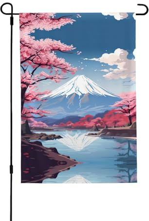 Bandiera a doppia faccia resistente alle intemperie del Monte Fuji del Giappone, 71 x 102 cm, decorazione stagionale per giardino, cortile e portico