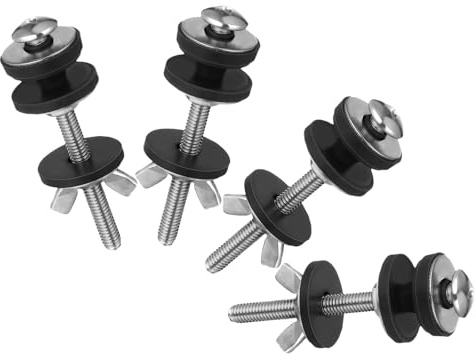 Hemobllo Set 4 Bulloni di Fissaggio per Serbatoio Wc M6 in Acciaio Inox Viti di Ricambio per Sedile Water Parti di Montaggio per Riparazioni Idrauliche Domestiche con Tenuta Stagna