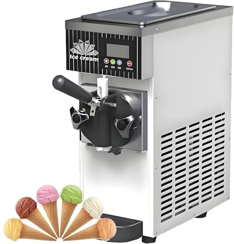 GLBMXDD Machine à Glace à l'italienne de Table, sorbetière Professionnelle, congélation Rapide 450 W, autonettoyante, rendement 4-5 kg/h, pour cafés, Bars et Usage Domestique Cream