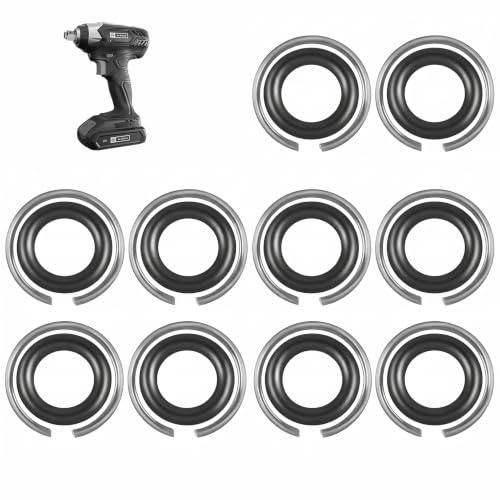 Kit 10 Bague Retenue Clé à Chocs, Joint Torique Clé à Chocs de Blocage avec Joint Torique, Bague Sécurité Visseuse Percussion de Retenue pour Électrique avec Métal, Fixation Sûre Durable pour Douilles