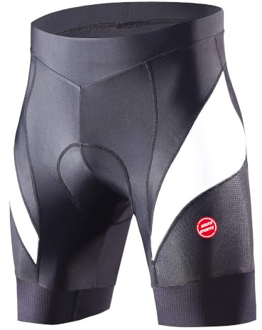 Souke Sports Cycling Shorts Men's 4D Padded for Road Bike Black/White
