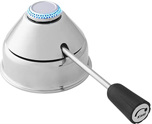 Kisag Quemador de flash de 1,1 kW, acero inoxidable, plata, 1100 grados Celsius, quemador de fondue de gran potencia
