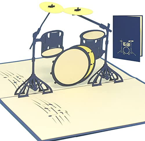 Pop-Up Karte Schlagzeug – 3D Geburtstag Grußkarte, N282 | Schlagzeug, Drums, Papierkunst, aufklappbar, Musiker, Musikgeschenk