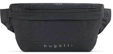 bugatti Universum Gürteltasche Bauchtasche, Damen und Herren Hüfttasche für Reise, Alltag und Sport, Schwarz