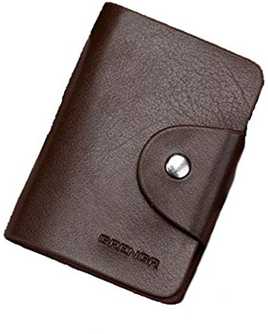 TopHomer Leder Kartenetui Multi-Fach Kartenetui Visitenkartenetui Geldbörse Brieftasche Tasche Tasche für 26 Kreditkarten Braun