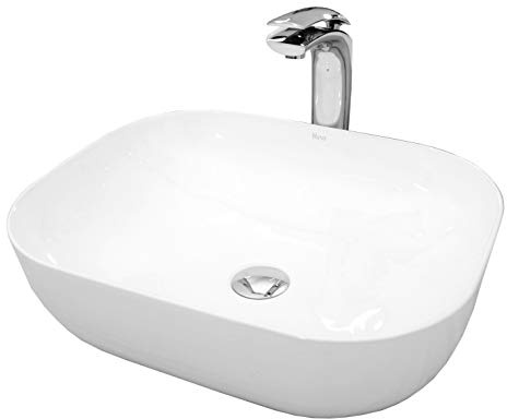 VBChome Handfat 50 x 40 övre tvättställ av keramik, oval tvättställ, handtvättställ, toppmonterat tvättställ, tvättskål, gäster, toalett