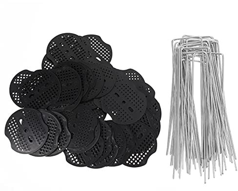 Cabilock 40pièces Piquets De Jardin avec Gaskets U-Type pour Fixation De Tentes Et Pelouses Outils De Jardinage Et