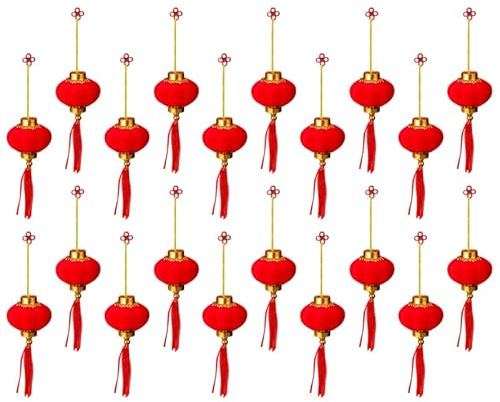 SOIMISS 20 Piezas Pequeña Linterna Juguetes Japoneses Linterna Fu China Linterna De Boda Peluches Japoneses Decoraciones Colgantes Año Nuevo Chino 2022 Japonés Mini Accesorios El Plastico