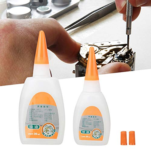 HURRISE Uhrenöl, Uhrenwerkzeug Arte Federstegbesteck Reparaturwerkzeuge, 30 + 20 Ml Uhrenschmiermittel Uhren Reparatur Set for Werkzeuge Wartung, Reinigung,