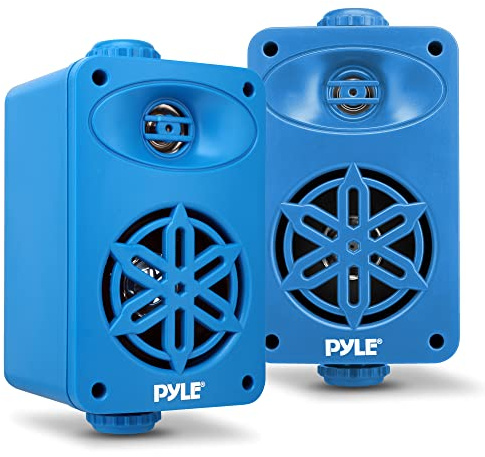Pyle Usa PDWR35BL Lautsprecher für drinnen und draußen, 200 Watt, wasserdicht, 8,9 cm, 2-Wege-Fullbereichssystem mit 1,27 cm hoher Compliance-Polymer-Hochtöner, für Zuhause, Boot, Marine, Deck,