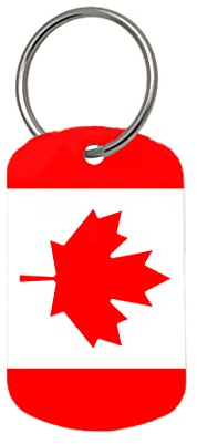Country Flag ID Tags (Necklace) Army Military Dog Double Sided Print World Flags (Canada)
