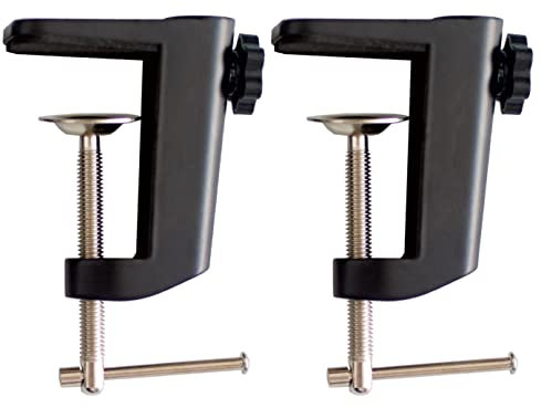 2PACK Desk lamp Clamp: 1/2 Enlarge Hole Magnifying Replacement C Clamp for Desk Light,Magnifying Glass with Light,Table Mic Stand,Mic Arm Desk Mount,Swing Arm Desk Lamp and Phone Holder (Black)