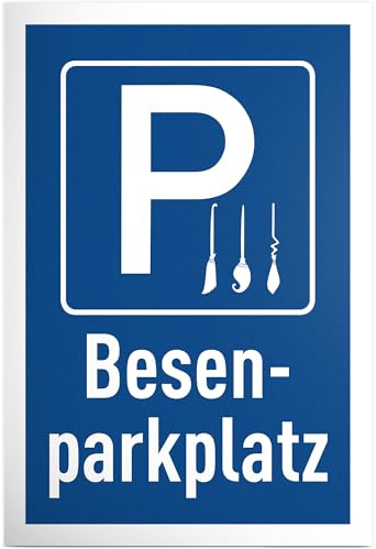 DankeDir! Parkplatz Besen Hexen - Schild 30 x 20 cm - Frauen Geschenk Geburtstagsgeschenk Geburtstag Freundin - Geburtstagskarte Partydeko Geschenkidee Geburtstagsdeko