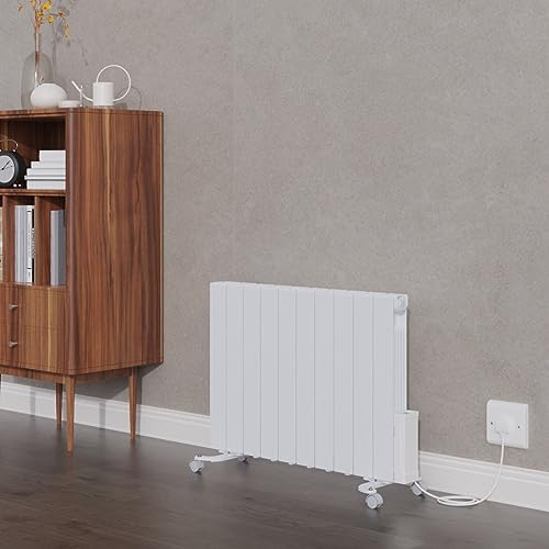 Warmehaus Wall Mounted Electric Oil Filled Radiators Heater 1800W White | Smart WIFI Electric Radiator, Portable oil radiator, Slimline Radiator, Oil Filled Radiator With Timer Thermostat, Bedroom