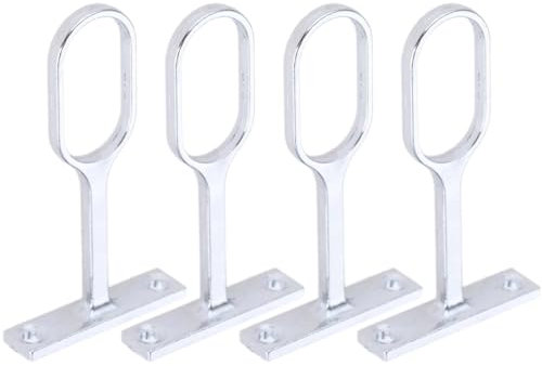 CRLLDPM Lot de 4 Support de Plafond réglable pour Tringle à Rideau, Support Tringle Penderie, Support Central de Tube pour Armoire Penderie Vetement, Tringle Rideau Plafond