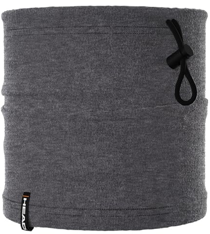 HEAD Neckwarmer SingleFace, Multifunktionstuch Onesize Unisex Schlauchschal Herren Damen Winter Neckwarmer Winddicht Skifahren Radfahren Super Soft Extra Warm Tube Schlauchtuch (Grau)