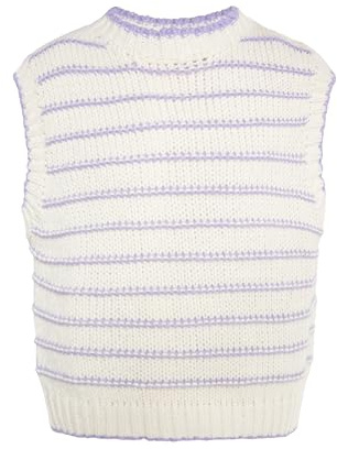TILDEN Chalecos suéteres, Blanca Lana Lila, XS/S para Mujer