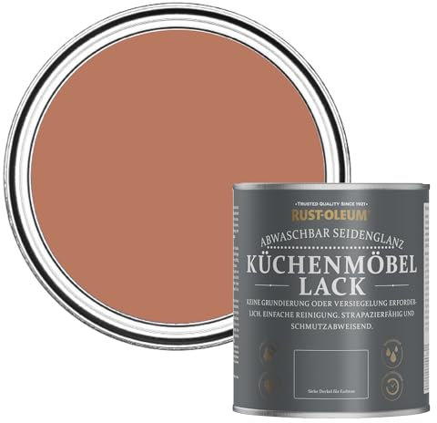 Rust-Oleum abwaschbare Küchenschrankfarbe in rot mit Seidenglanz Finish - Siena 750ML