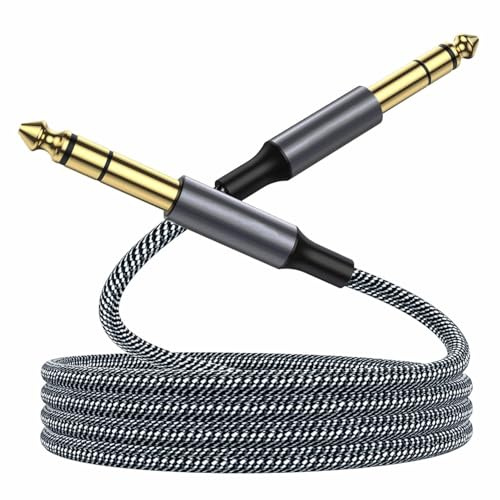 Cavo audio professionale Jack 6,35 mm maschio - maschio, intrecciato in rete rinforzata, 5 m