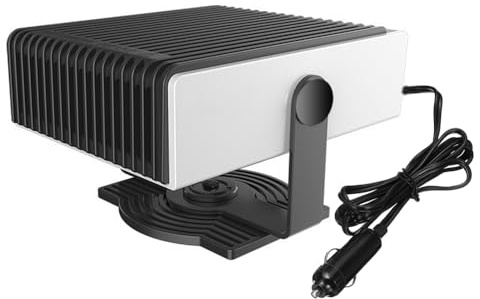 Riloer Chauffage voiture 2 en 1 Chauffage rapide et ventilateur de refroidissement 12V 150W Dégivreur de pare-brise avec poignée et allume-cigare