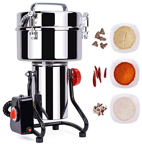 2000G Elektrische Getreidemühle Kräutermühle Rostfreier Stahl Swing-Typ Crusher-Pulver-Maschine Hohe Drehzahl Zum Mahlen Von Müsli, Kaffee, Gewürzen, Nüssen Für Familie Und Medizin Und Laborbehandlung
