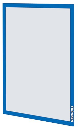 Franken Aushangrahmen PRO DIN A3, Selbstklebender Info-Rahmen, 2 Stück, Hoch und Querformat, Transparente Hartfolie mit magnetischem Verschluss, Blau, AR15032