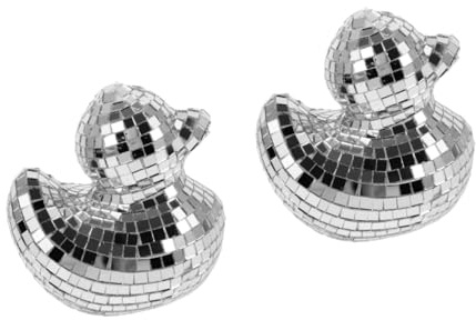 Zerodeko 2stücke Disco Statue Verspiegelte Disco Dekoration Für Partys Hochzeiten Und Kreative Tischdekoration Und Bruchsicher Silberfarben