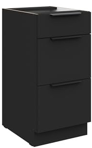 Kuechen-preisbombe Küchen Unterschrank 40 cm Siena Schwarz Vollauszug Soft-Close Küche Küchenzeile