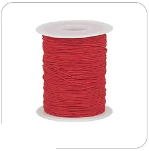 Hilo elástico ultrafino de 0,3 mm para máquina de coser, hilo inferior de licra ultrafino, banda de goma fina redonda elástica, rojo, 30 mm