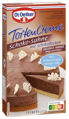 Schoko-Sahne - Torten Creme - Cremepulver - Poudre à Crème Délicieuse à Tarte au Chocolat - Parfaite pour Réaliser des Desserts Gourmands et Élévateurs de Goût - Compatible avec Dr.Oetker - 150g