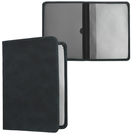 kwmobile Fahrzeugschein Hülle mit Kartenfächern - Kunstleder Tasche für italienische Auto Zulassungsbescheinigung Führerschein Dunkelblau