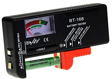 OcioDual Testeur de Batterie Numérique BT-168 PRO, Vérificateur de Batterie AAA C D 9 V 1,5 V 18650,Lithium,Piles Bouton, Testeur de Batterie Universel, Testeur de piles, Noir