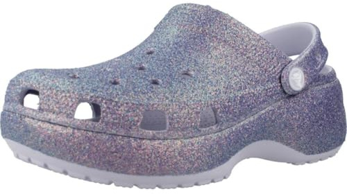 Zuecos Crocs Classic Platform Glitter para mujer, color Purple Moon, talla 36
