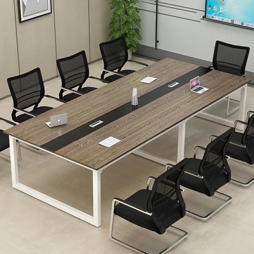 Großer Konferenzraumtisch für 10 Personen, moderner Sitzungssaal mit starkem Metallrahmen, rechteckiger Besprechungstisch, ideal für Meetings, Seminare und Schulungen, Büro, Konferenztisch, H 240 x 12