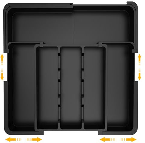 GLOSKIN Portaposate da Cassetto,Porta Posate Cucina Cassetto con 6 Scomparti Extra-Larghi,Organizer Cassetti Cucina da 37*33 cm,per La Conservazione Delle Stoviglie da Cucina,Archiviazione Del Cassett
