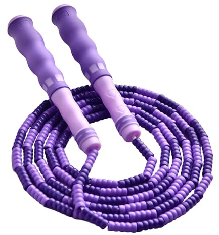 Perlen Jump Seil | Seil überspringen für Kinder | 8ft einstellbare Saite mit ergonomischen Griffen für Trainingsübungen Fitnessstudio School PE Home Outdoor Training Wettbewerb Gewichtsverlust
