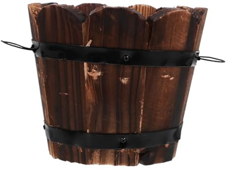 ibasenice Botte in Legno Fioriera Botte in Legno Per Piante Portavasi Riutilizzabile Piccolo Da Retrò Per o Casa