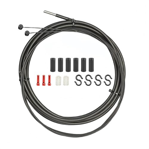 Iceropro Pro Series Kit de câble de vélo – Câbles de frein et de changement de vitesse revêtus de téflon avec boîtier infusé d'huile pour vélos de route et VTT | Comprend des embouts en aluminium