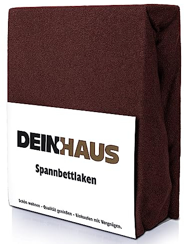 DH DEIN.HAUS Frottee Weiches Spannbetttuch 90 x 200 cm – Baumwolle, mit Gummizug, pflegeleicht, Bettlaken – Farbe: Schoko