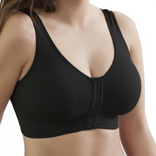Selene, Reggiseno Donna in Tessuto Anallergico, Senza Ferretto, con Coppe Estraibili e Comoda Chiusura Davanti, Collezione Luisa, Colore Nero, Taglia 3XL