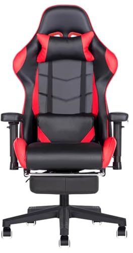 Silla Gaming Tela Ergonómica Transpirable Silla Gamer Reclinable con Reposapiés, Altura Ajustable con Giro de 360°, para Adultos, Estructura de Acero Engrosado