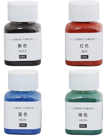 4 Pack Colours Set For Concrete Plaster, Dye Tint Pigment Iron Oxide Po-wder, Highly Concentrated Colour Pigments For Model Making, Creative Projects, Easily Soluble Powder, Concrete Paint Powder