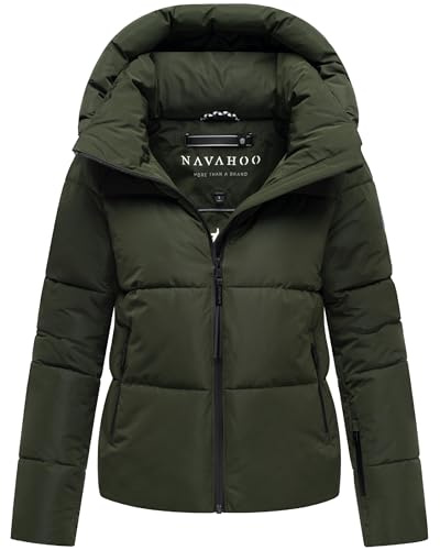 Navahoo Damen Winterjacke warme Steppjacke mit abnehmbarer Kapuze Frostherz XIV XS-XXL