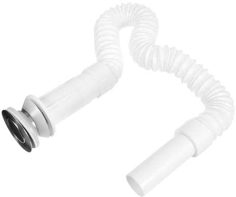 Toddmomy Flexible Washing Machine Drain Hose Extension Pipe Abs Corrugated Tubing with Dual-Head Connector for Kitchen Bathroom Sink Drain Plumbing
