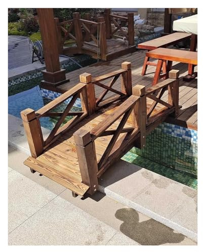 CSYQPDMBDL Ponte in Legno con Ringhiera, Passerella ad Arco for Patio Esterno del Cortile, passerella for Giardino paesaggistico