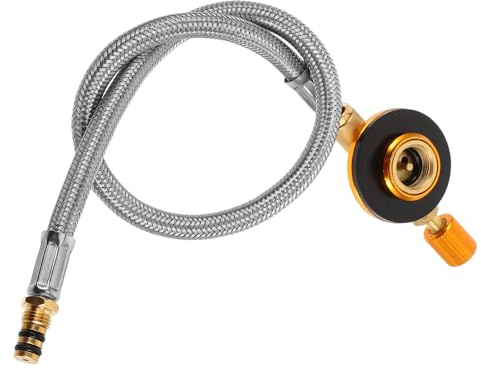 PAMINGONO Gas Schlauch Verlängerung mit Druckminderer Propangas Adapter für Gaskocher Campingkocher Outdoor Kochen Flexibler Anschluss für Gasgrill und Wohnmobil