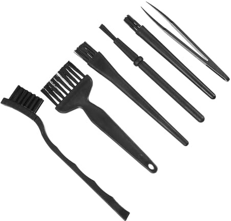 VANZACK Kit de 6 Brosses Antistatiques pour Clavier Mécanique et Nettoyage Informatique Brosse de Nettoyage Électronique Polyvalente Adaptée aux Claviers Ports USB et Appareils